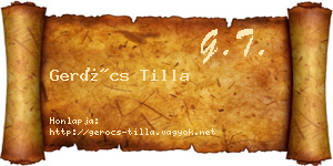 Gerócs Tilla névjegykártya